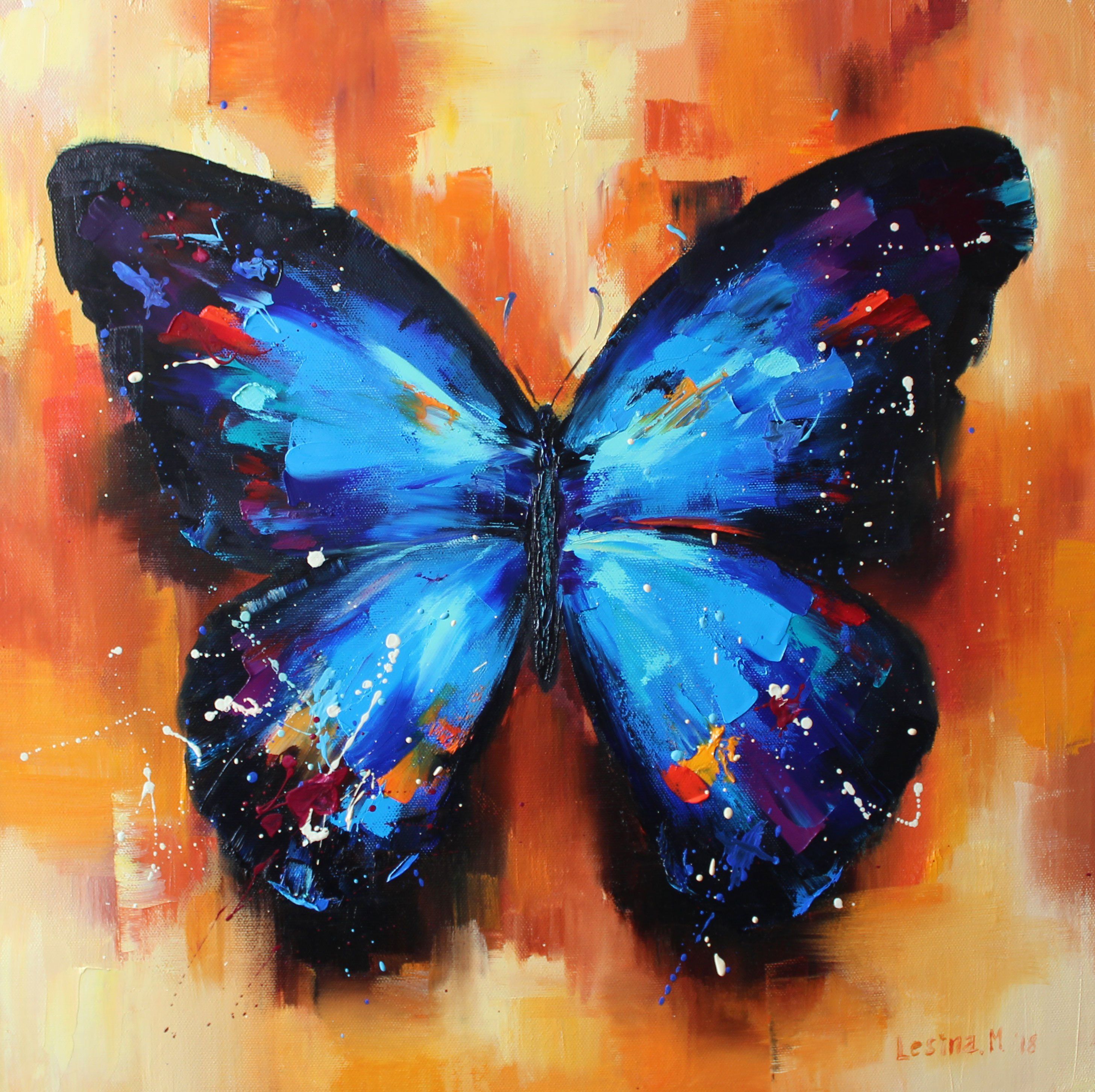Butterfly Oil Painting Wallpaper Free Butterfly Oil Painting Background