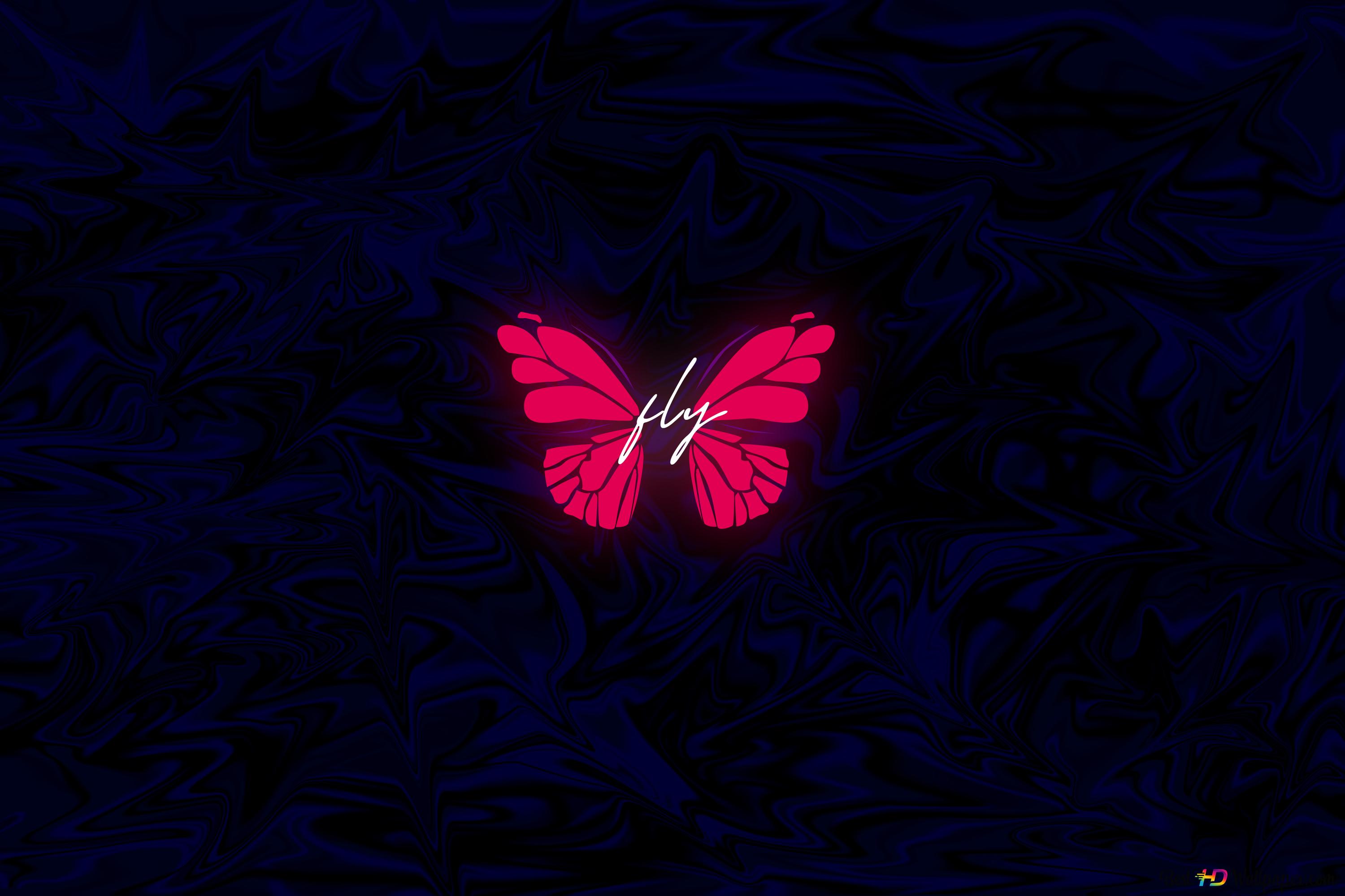 Butterfly Abstract Minimal Digital Art 4K wallpaper download