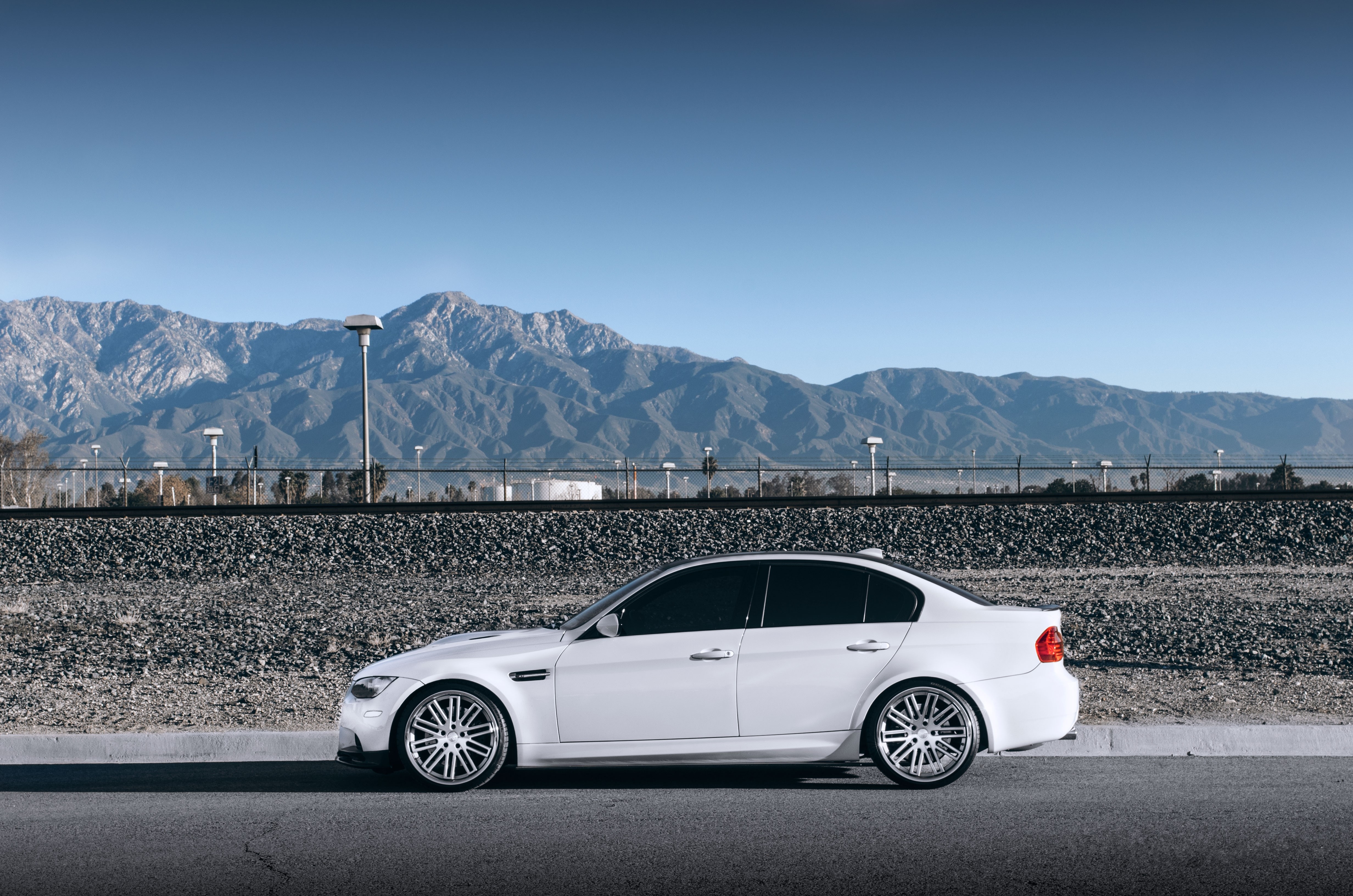 4K, m3 e90, BMW, Mountains, Side, White Gallery HD Wallpaper