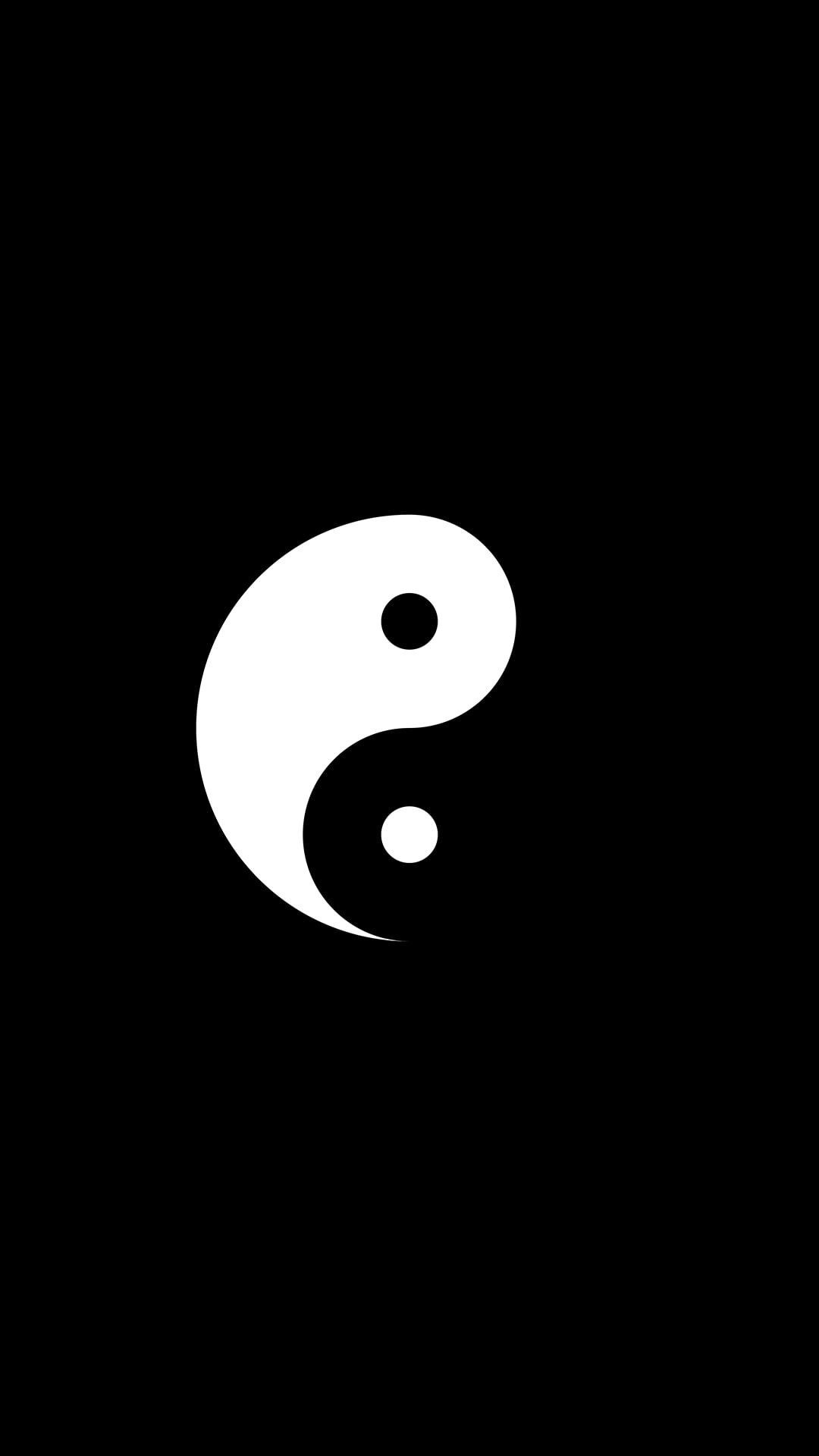 black background #minimalism Yin and Yang portrait display. iPhone fondos de pantalla, Fondo de pantalla negro para iphone, Fondo de pantalla para el teléfono