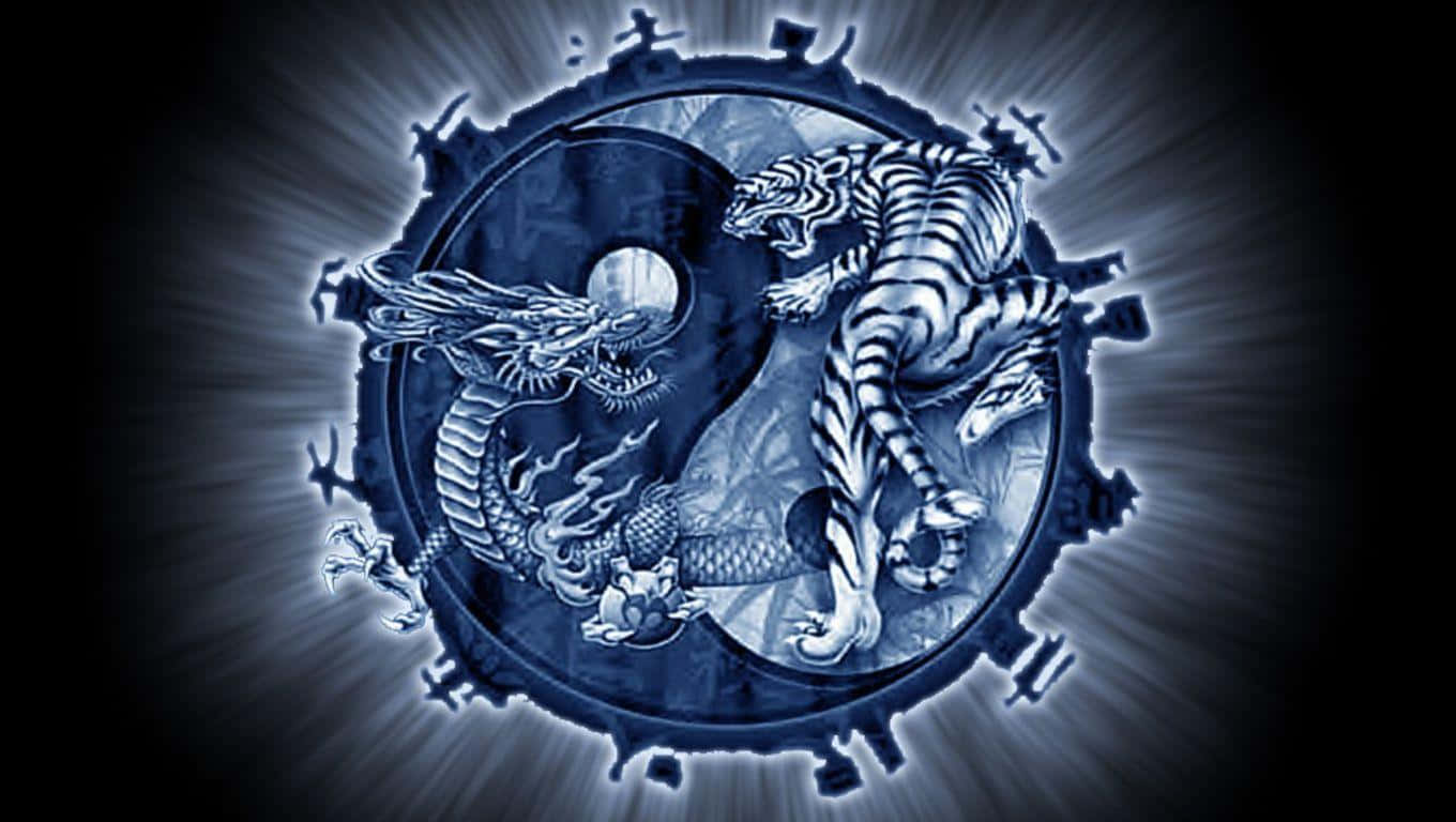 Yin Yang 4K Dragon And Tiger Wallpaper