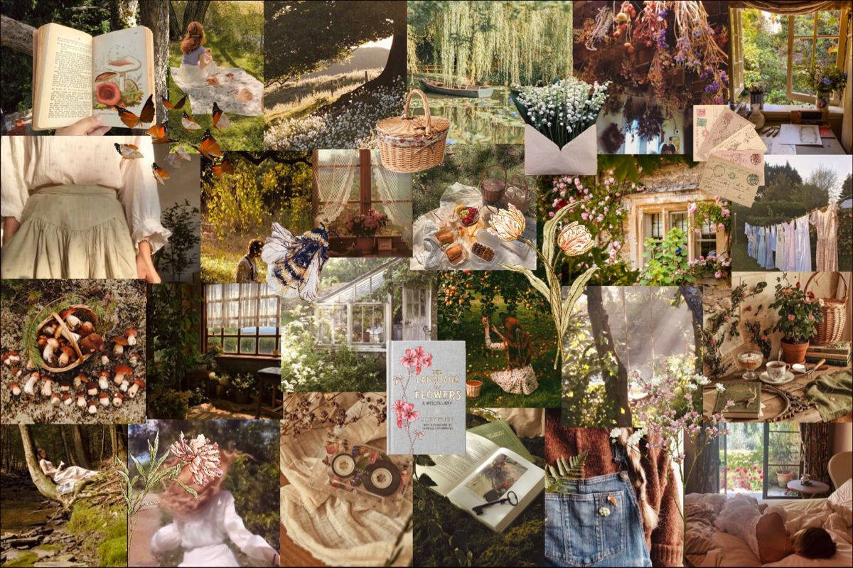 Download Romantic Countryside Collage Cottagecore Desktop Wallpaper