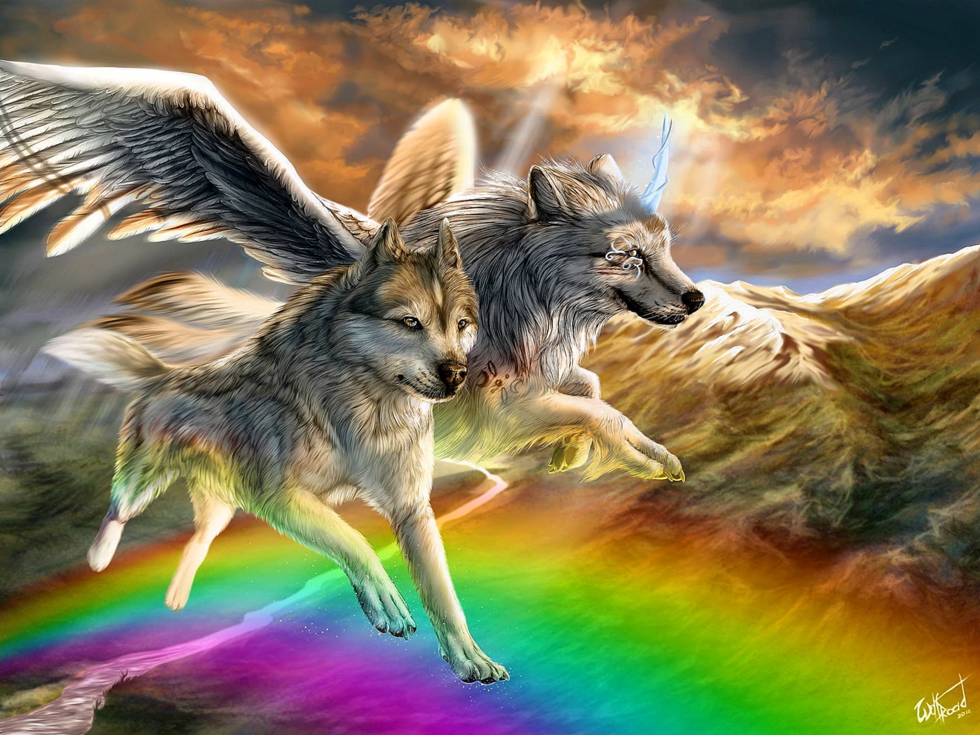Rainbow Wolf Wallpaper Free Rainbow Wolf Background