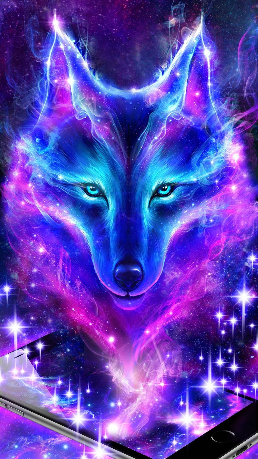 Download Interactive Led Wolf Art Wallpaper