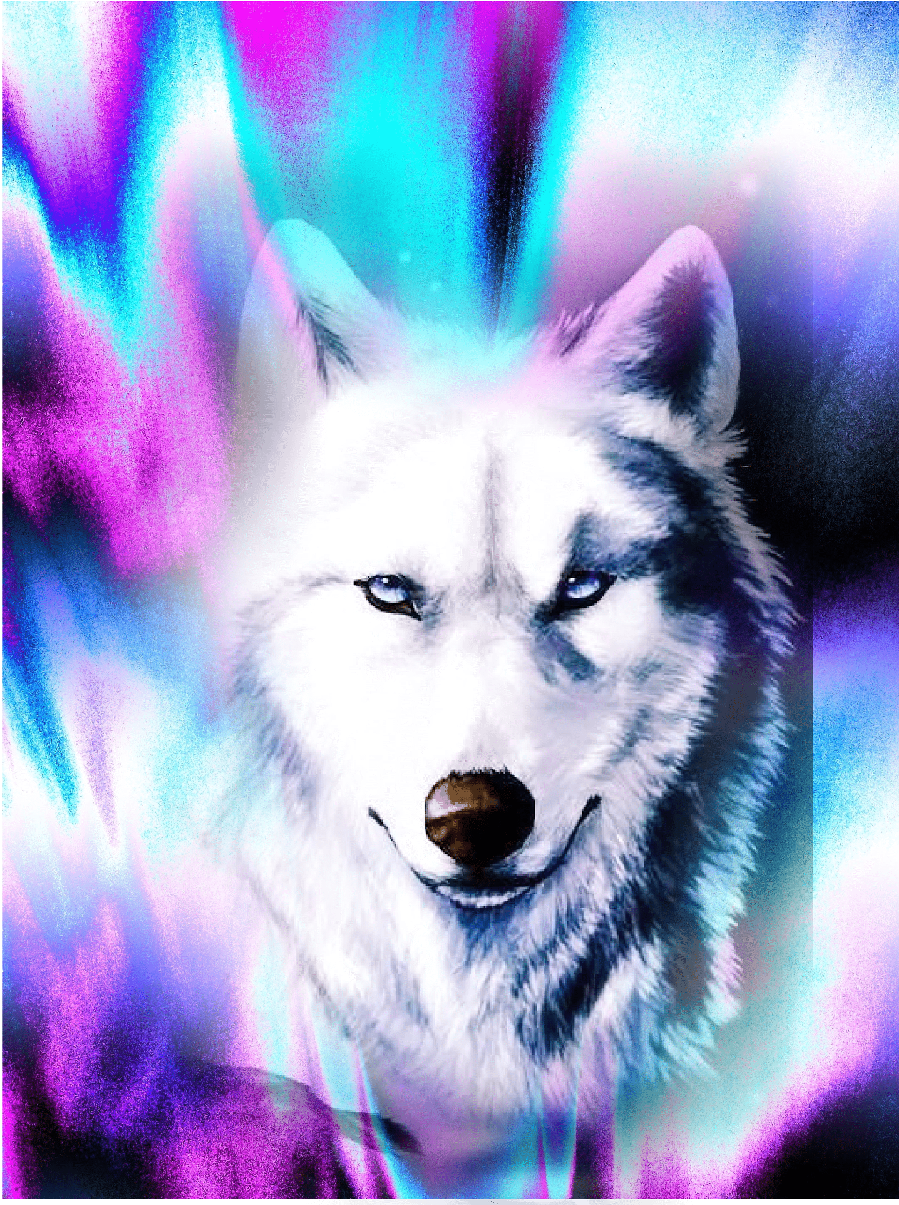 Wolf full of color