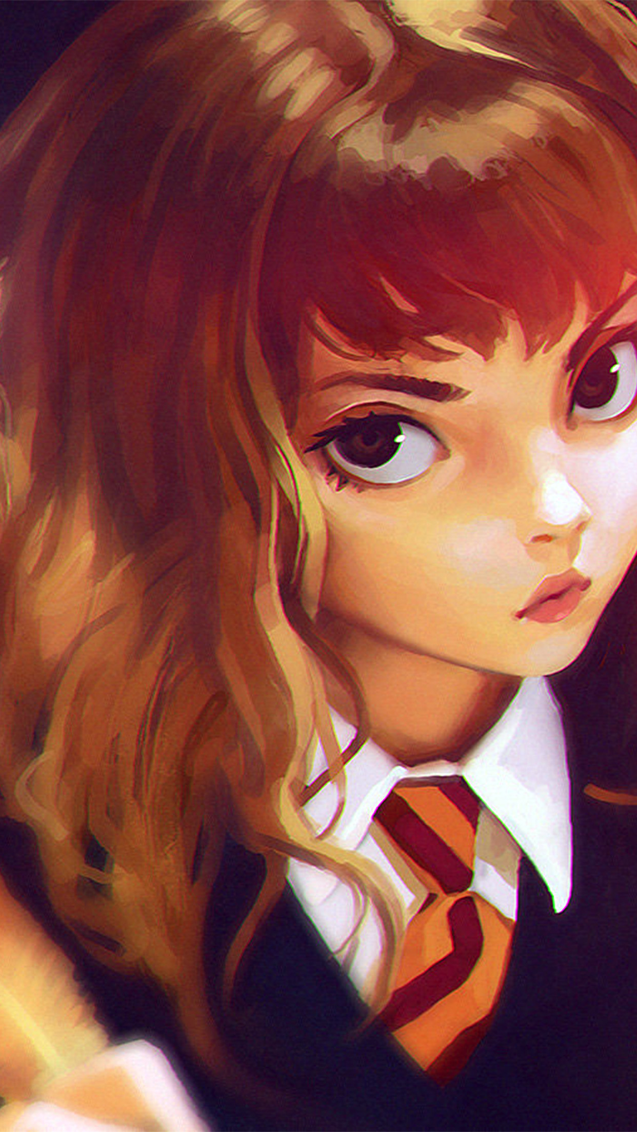 iPhone 6 wallpaper. hermione harry potter liya art illustration flare