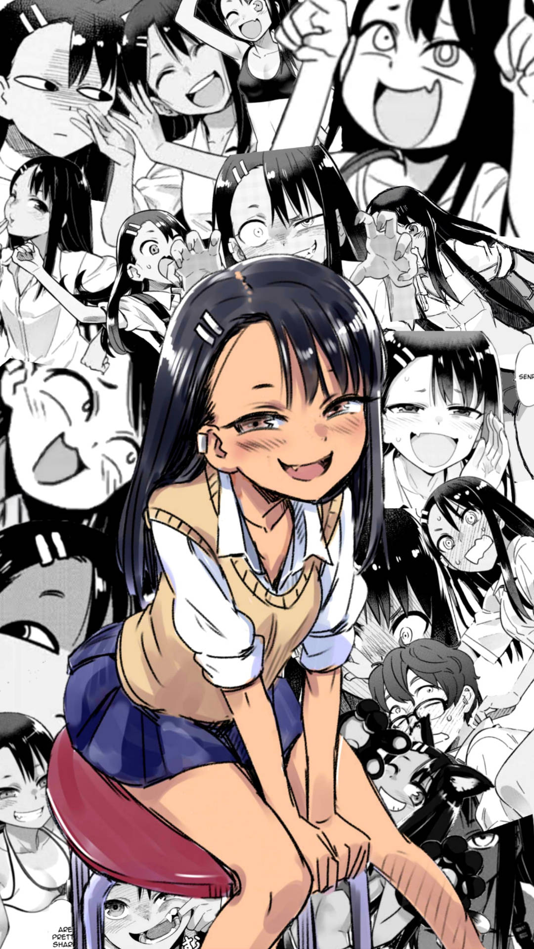 Download Nagatoro Hayase B&w Collage Wallpaper