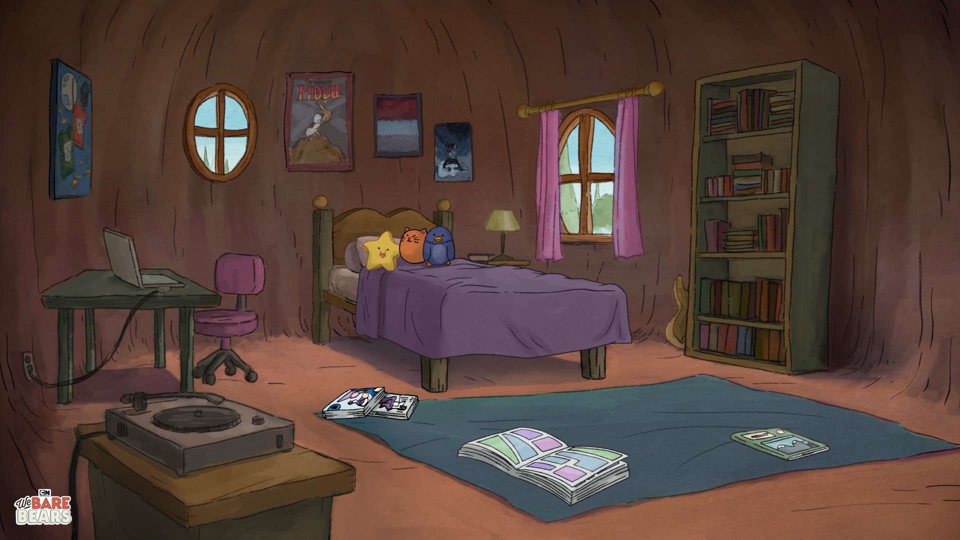 We Bare Bears, Cartoon Network, room, cartoon Gallery HD Wallpaper