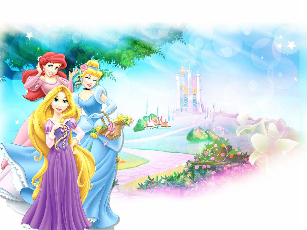 Princess Ariel, Princess Cinderella & Princess Rapunzel Wallpaper Princess Wallpaper