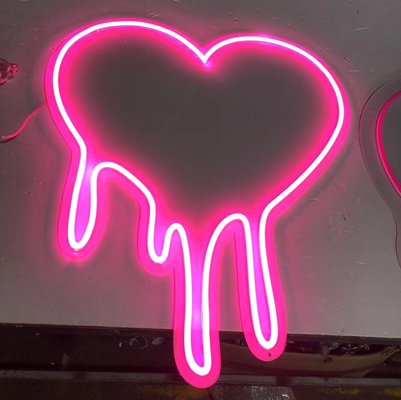 Dripping Heart Neon Sign Neon Heart Sign Melting Heart Neon