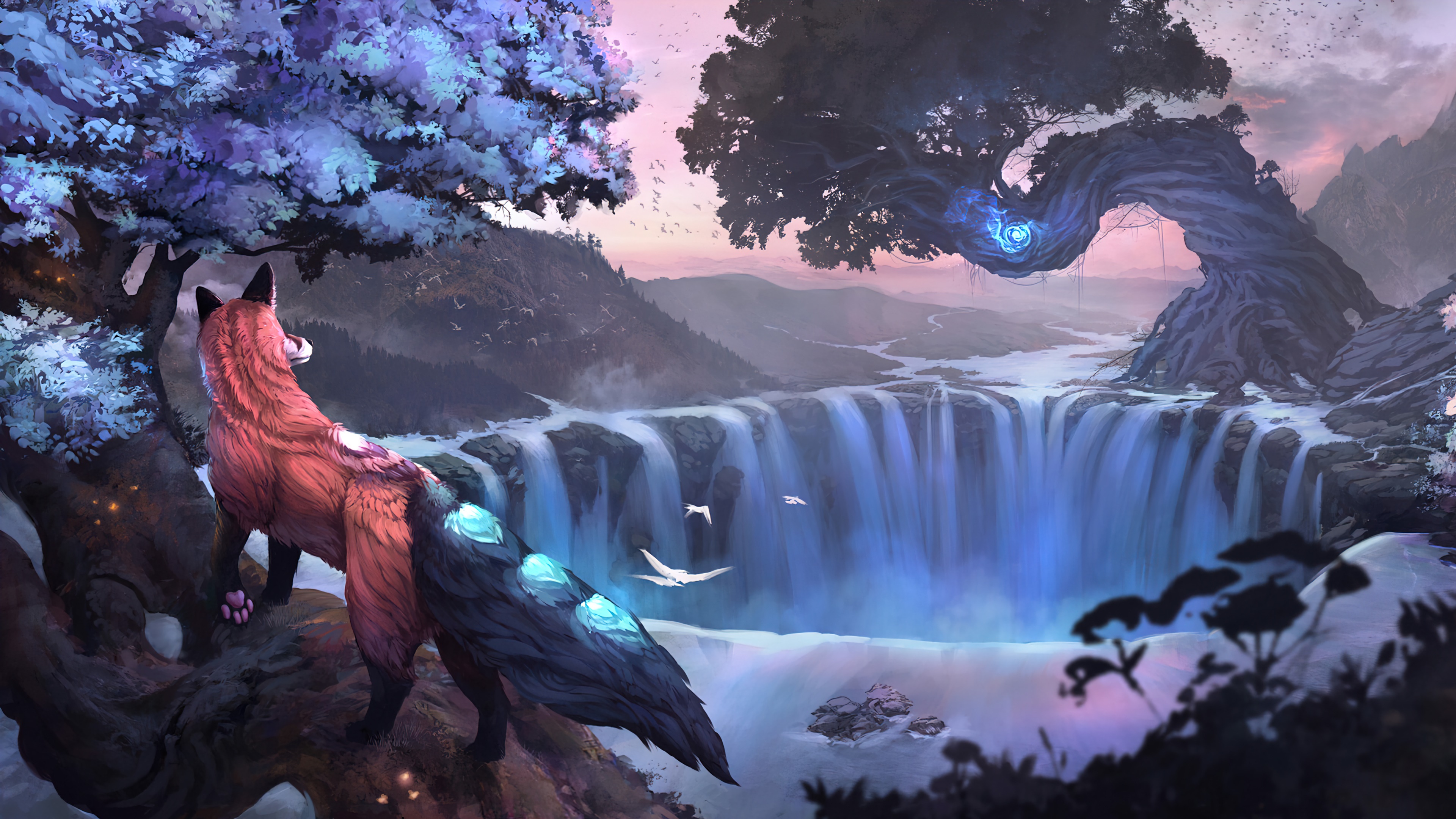 fox, forest, scenery, digital art, 4k, pc Gallery HD Wallpaper