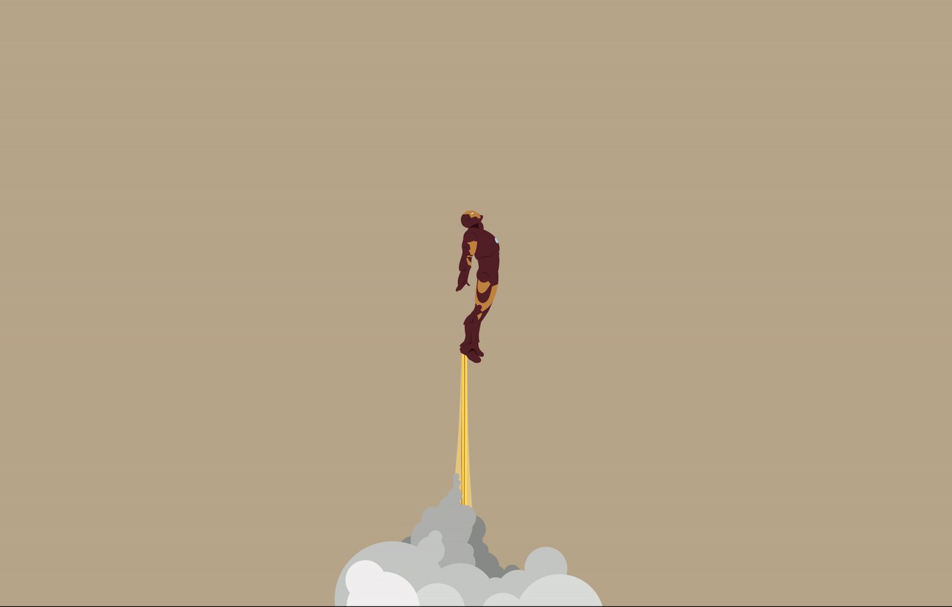Wallpaper flight, robot, hero, minimalism, Iron Man, minimal, Tony Stark, Iron Man, Jarvis, Jarvis image for desktop, section минимализм