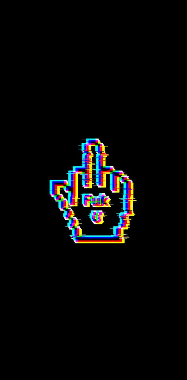 Glitch middle finger wallpaper