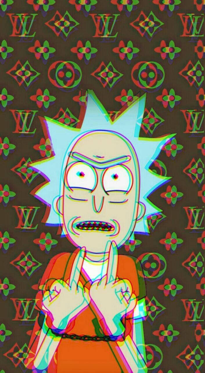 Download Rick Doing Middle Finger iPhone Wallpaper