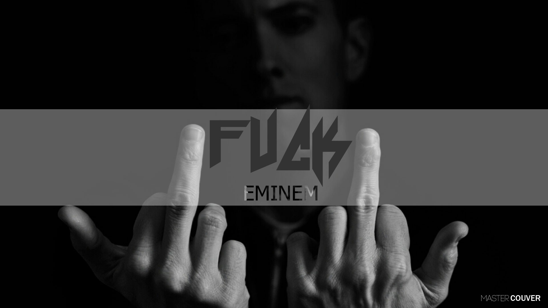 Wallpaper, middle finger, rap, emotion, f*ck, Eminem, hand, Sense, black and white, monochrome photography, font, interaction, human action 1920x1080