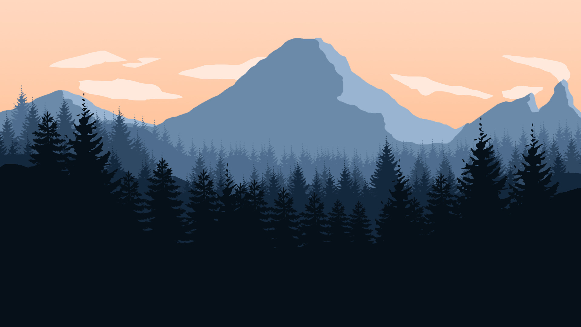 Firewatch, Mountains, Forest, Sky, Landscape, Artwork Wallpaper HD / Desktop and Mobile Background