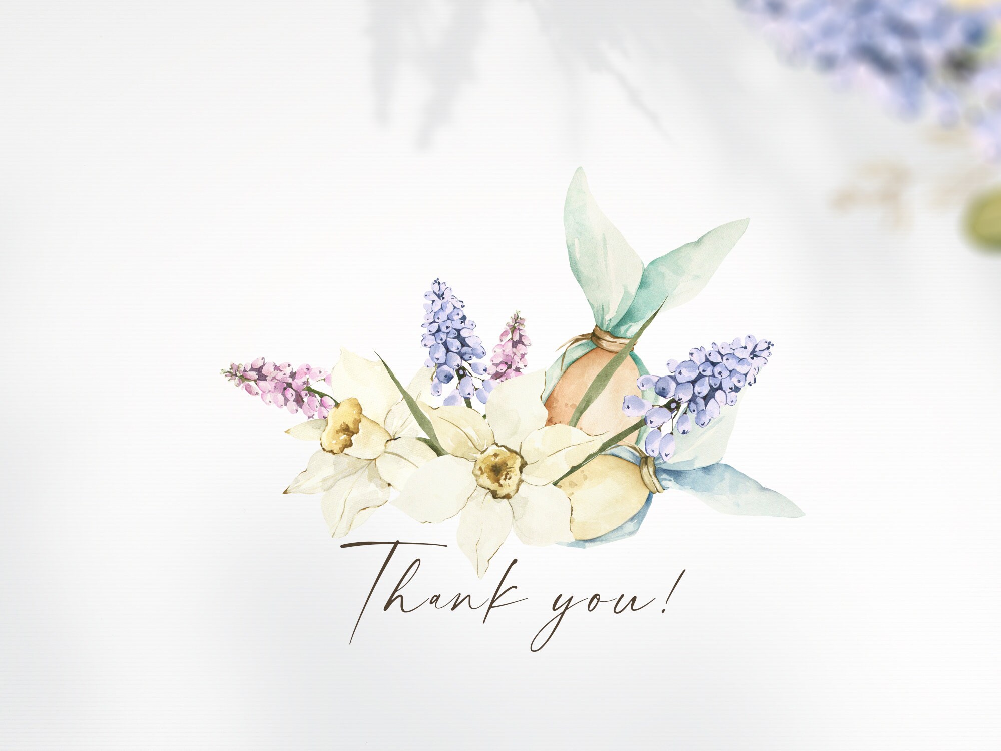 Watercolor Easter Arrangement Clipart: Spring Flowers Leaves