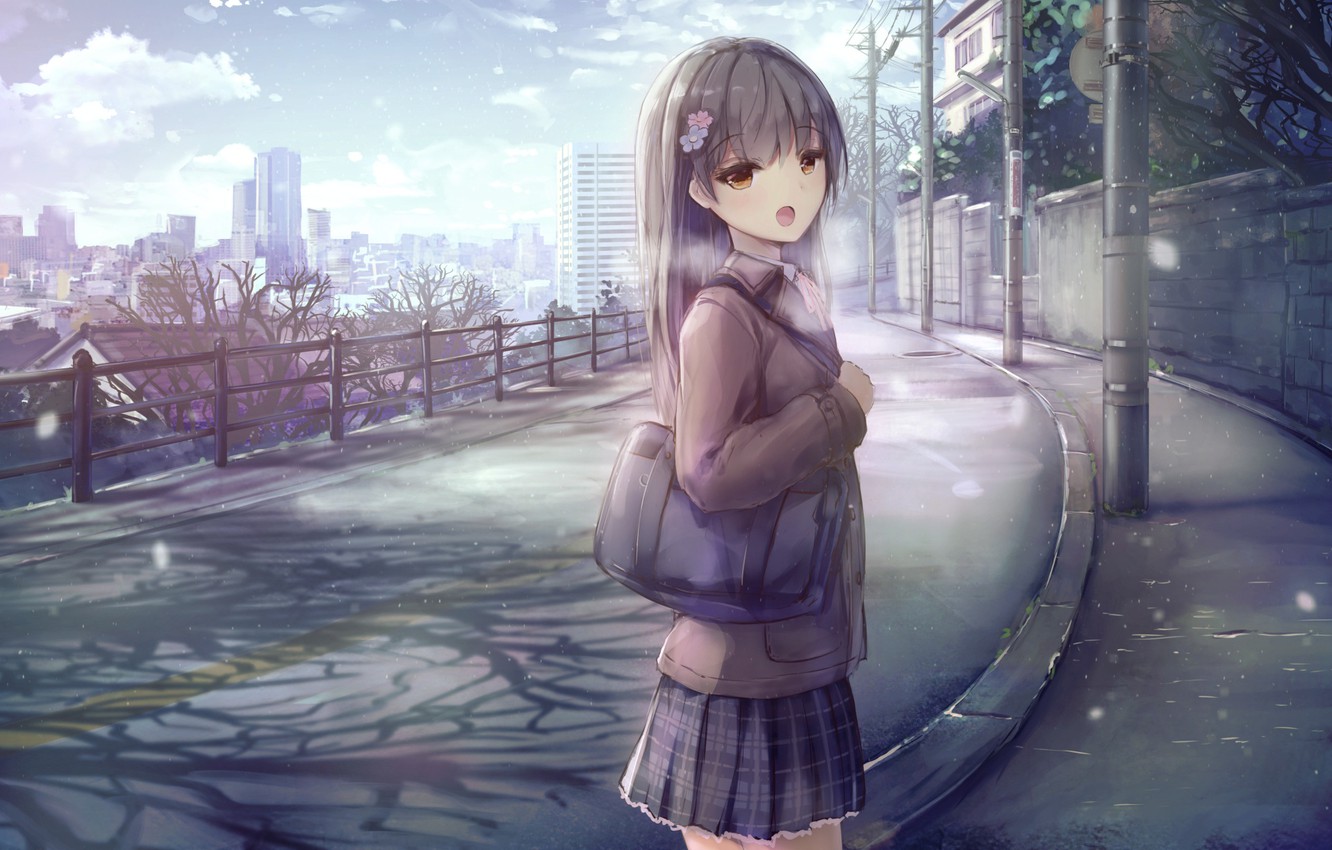 Wallpaper winter, art, girl image for desktop, section арт