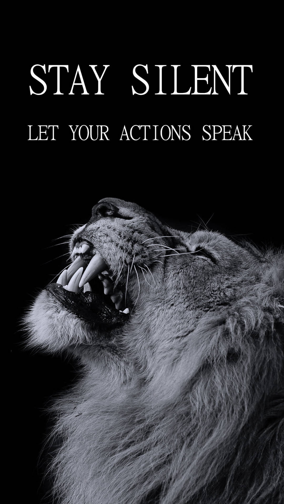 Download Black Motivation Silent Lion Wallpaper