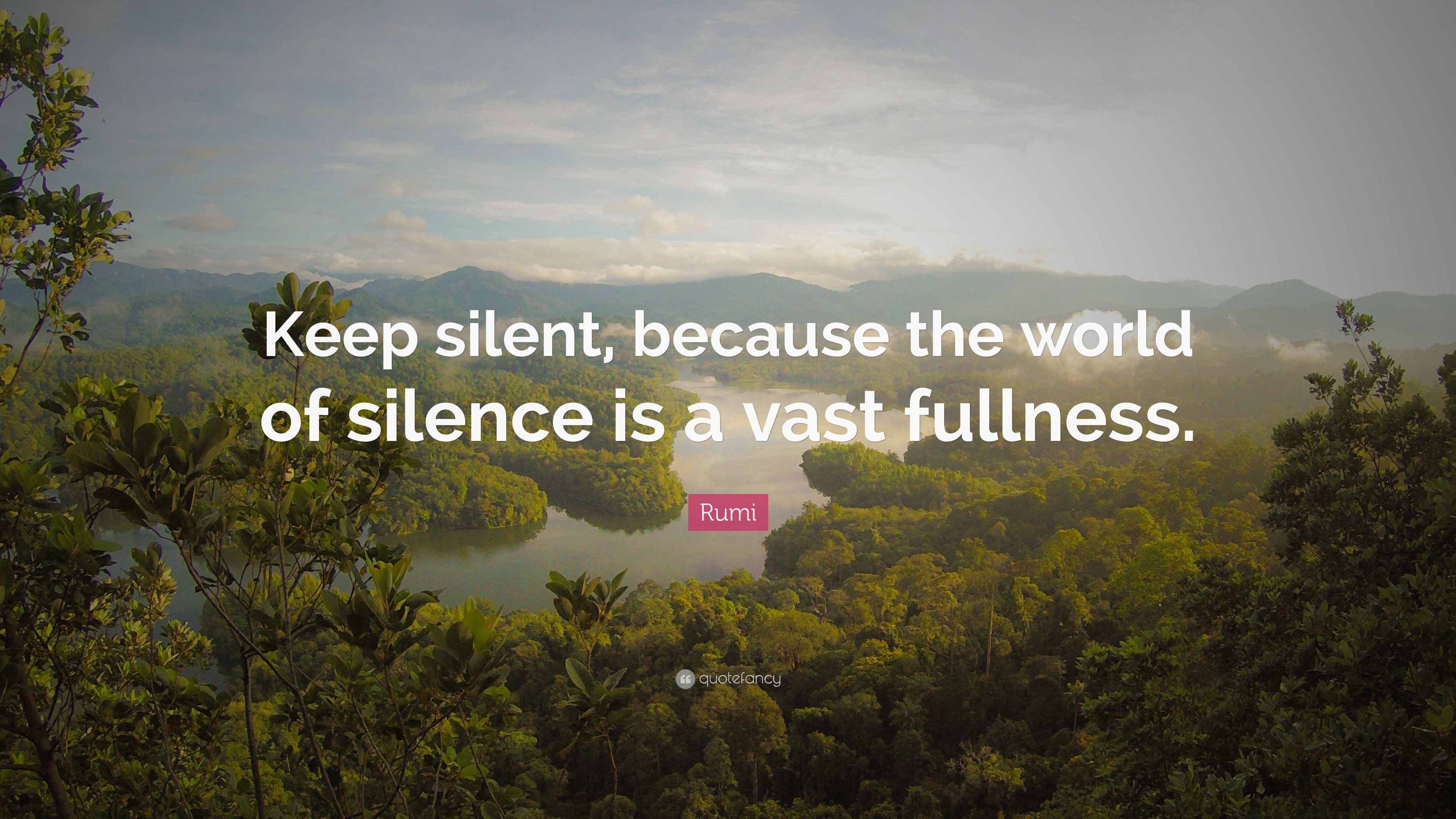 Rumi Quote: “Keep silent, because the world of silence is a vast fullness.”