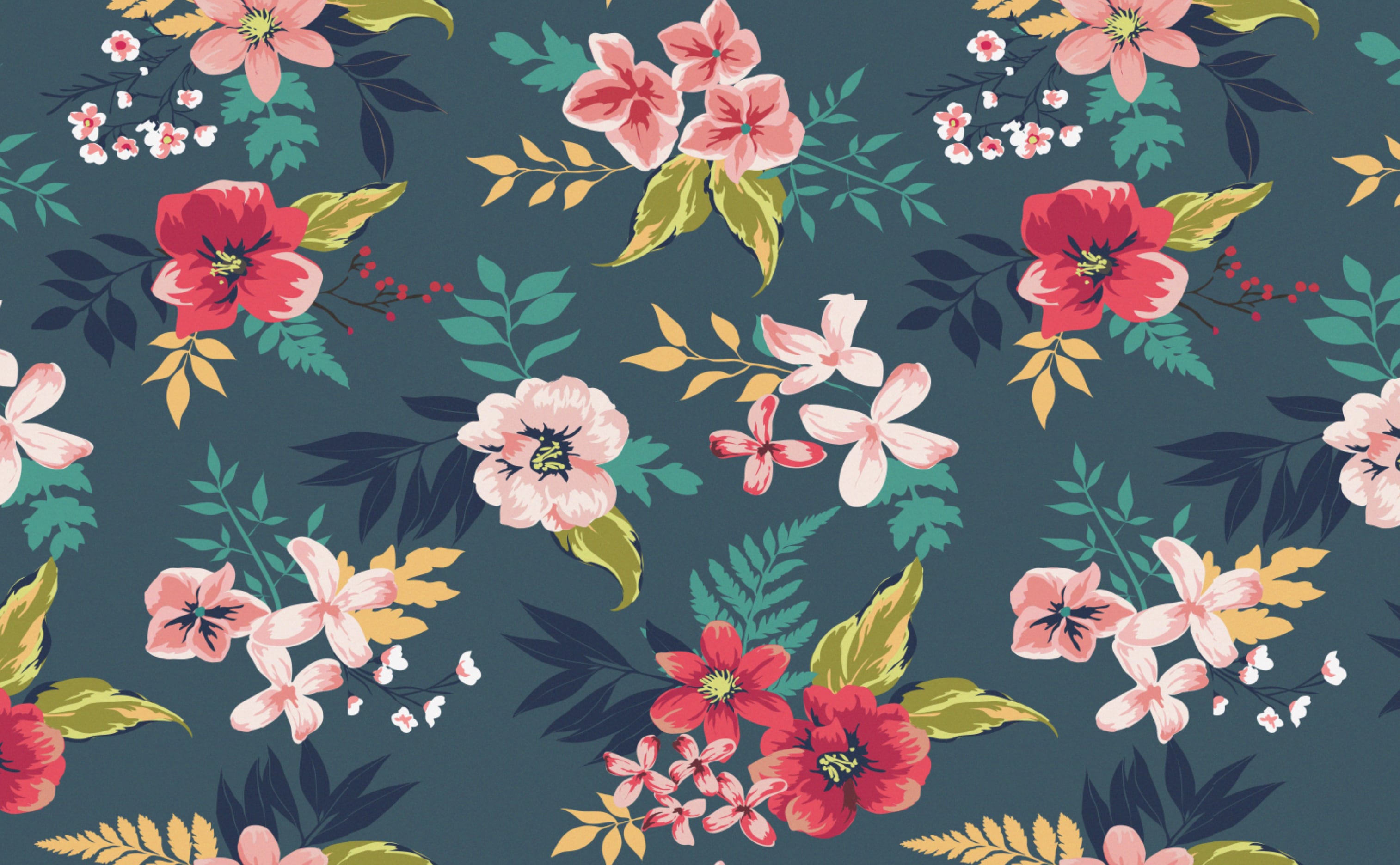 Tropical Flowers Wallpaper for Walls. A bit Hawaiian