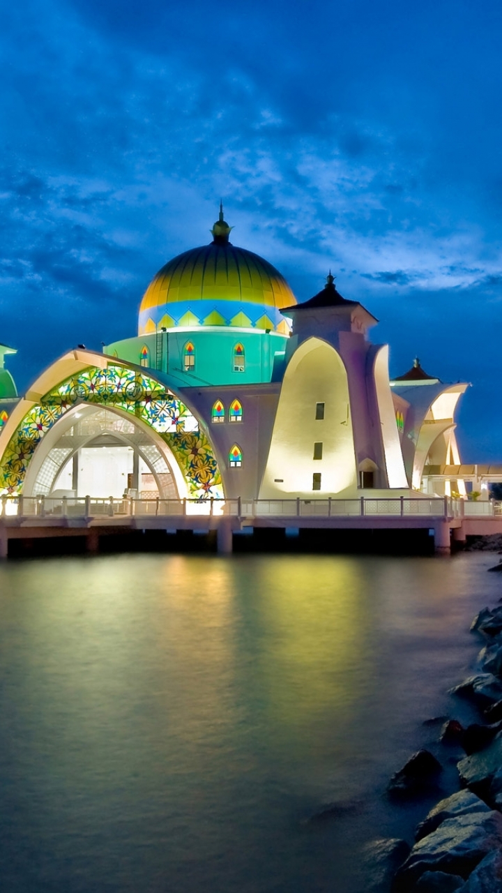 Malacca Straits Mosque Phone Wallpaper
