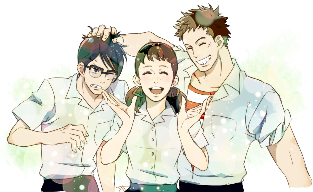 Wallpaper, Sakamichi no Apollon, Kaoru Nishimi, Sentar Kawabuchi, Ritsuko Mukae 1300x800