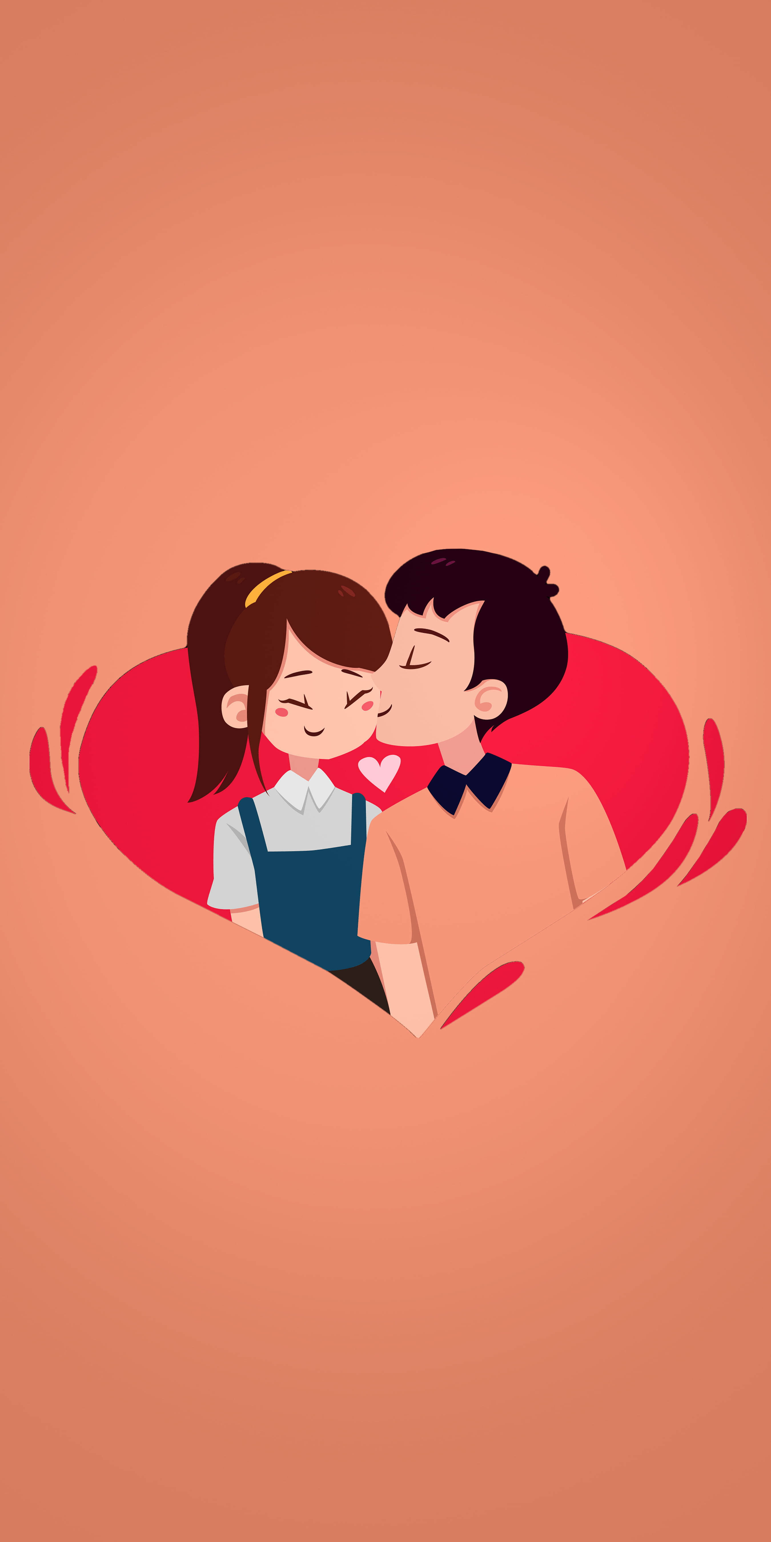 Download 8k iPhone Cute Couple Kiss Wallpaper