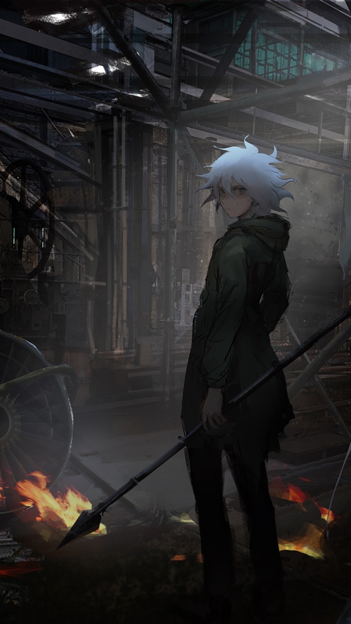 Wallpaper / Video Game Danganronpa 2: Goodbye Despair Phone Wallpaper, White Hair, Weapon, Nagito Komaeda, 720x1280 free download