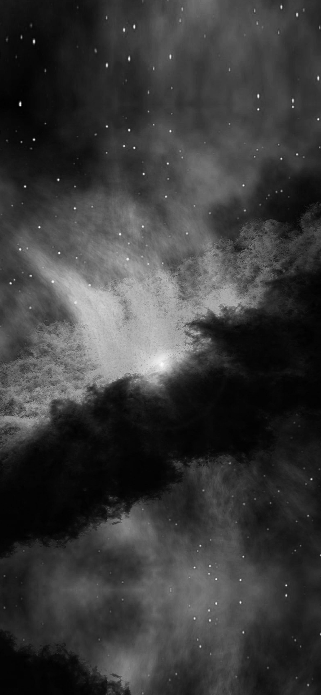 Space Bw Dark Nebula Star Awesome