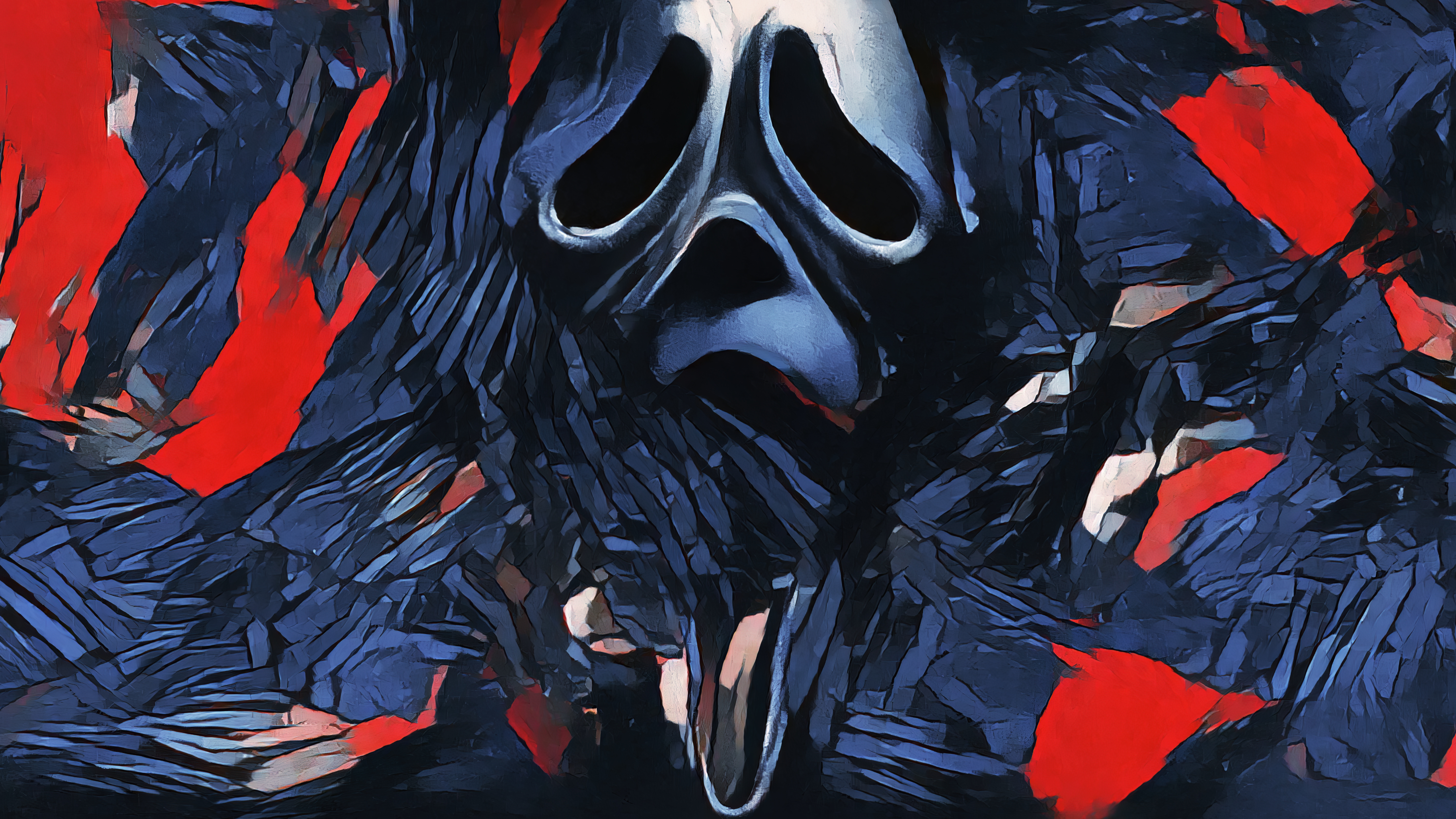 Wallpaper, dar0z, Scream, mask, ghostface, horror, movies, ai 5676x3192