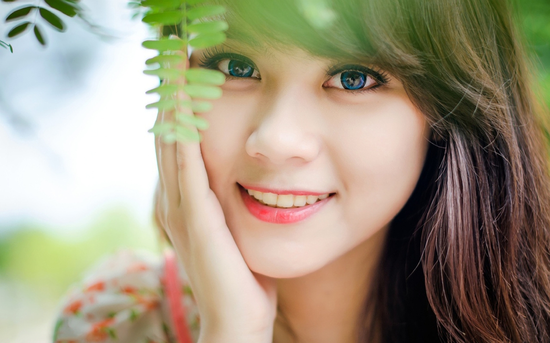 Wallpaper, blue eyed, girl, face, smile 1920x1200