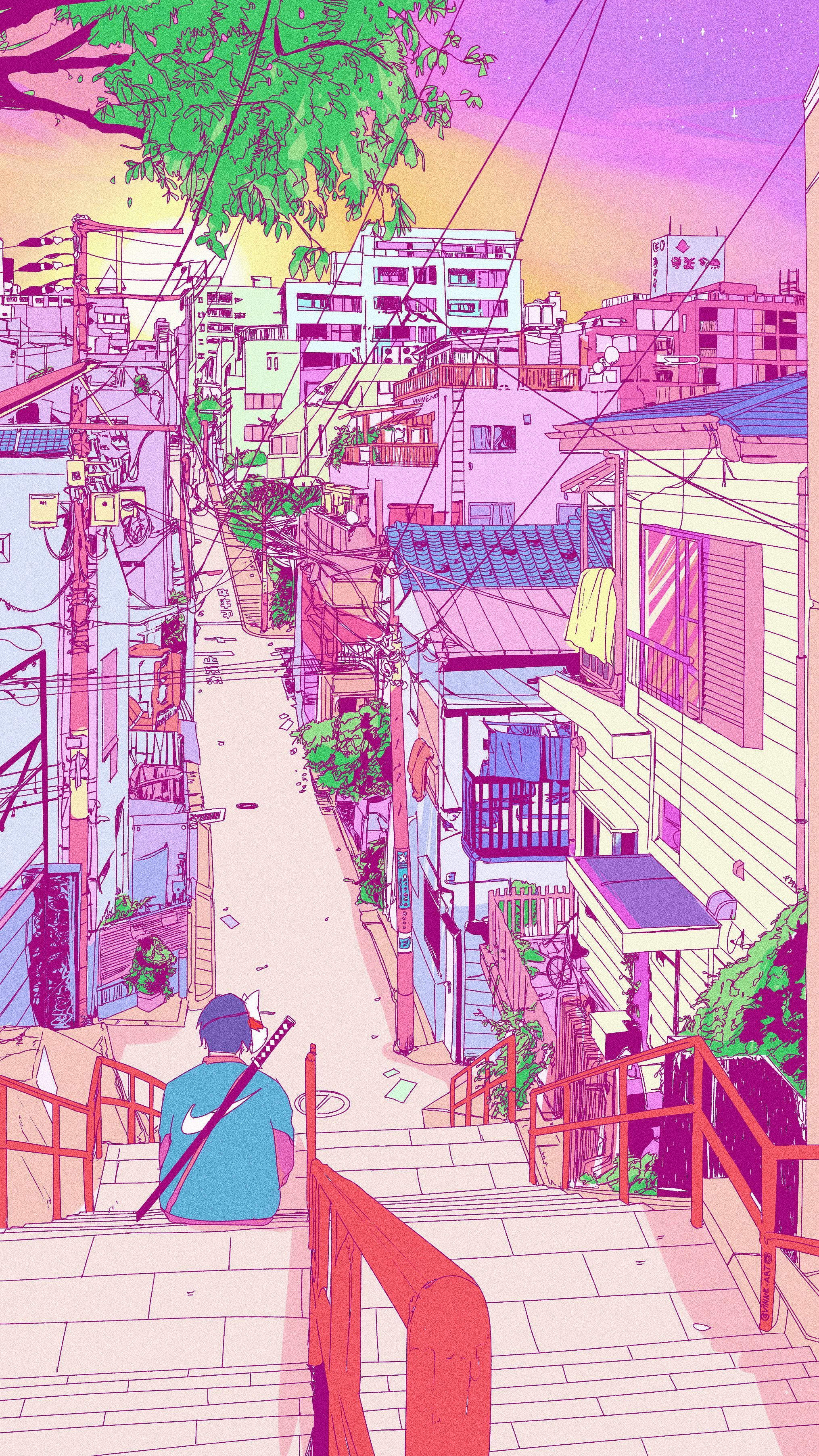 Wallpaper Aesthetic Japan Anime, Anime, Japan, Drawing, Aesthetics, Background Free Image
