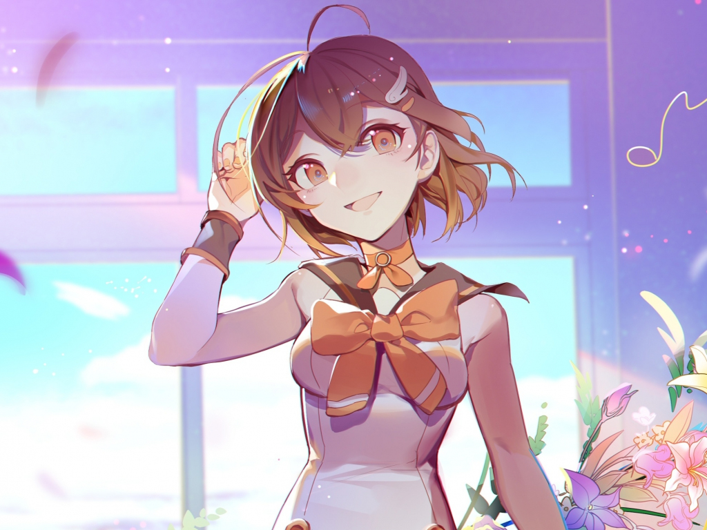 Wallpaper mood, happy, anime girl, cute, original desktop wallpaper, HD image, picture, background, 6ef9cf