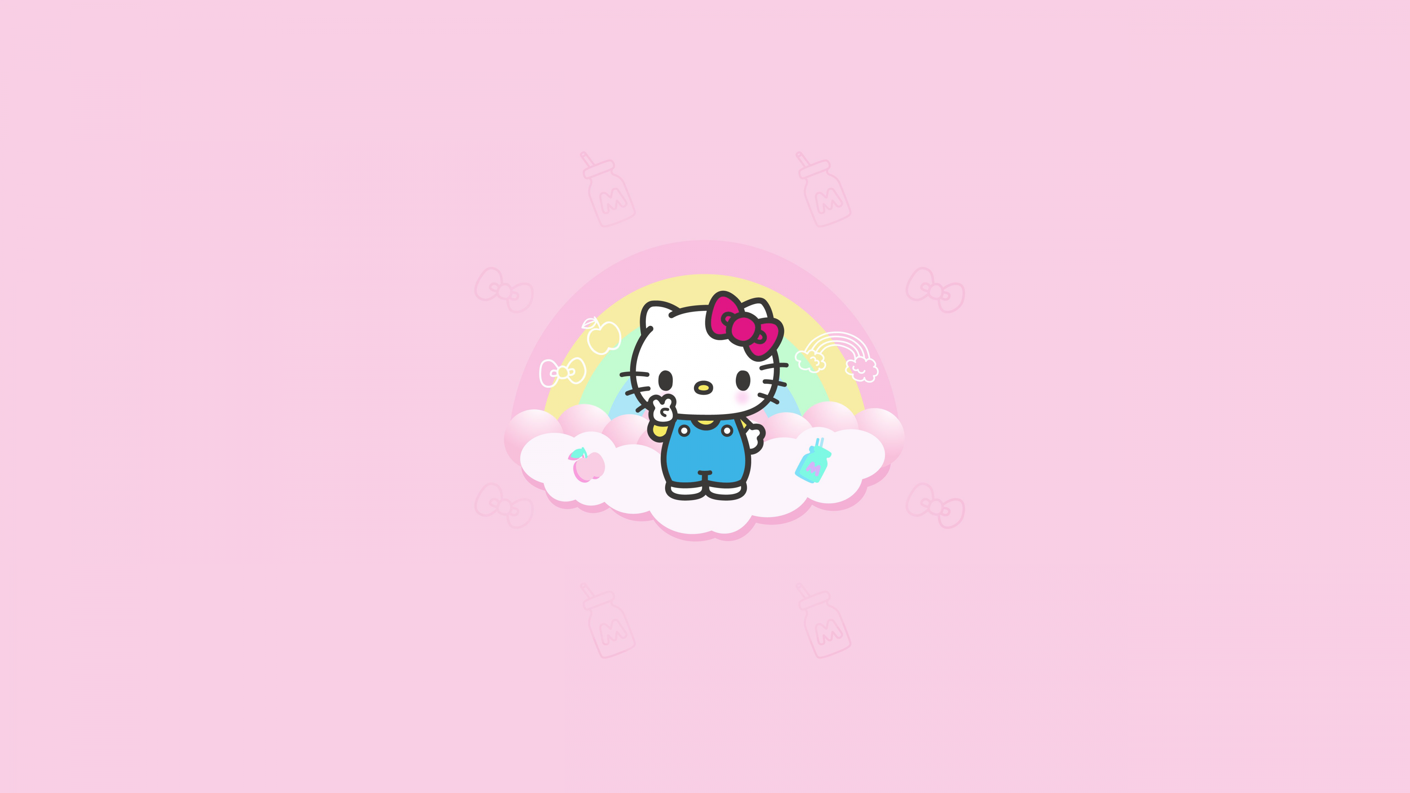 Hello Kitty minimal Wallpaper 4K, Pink background, Others