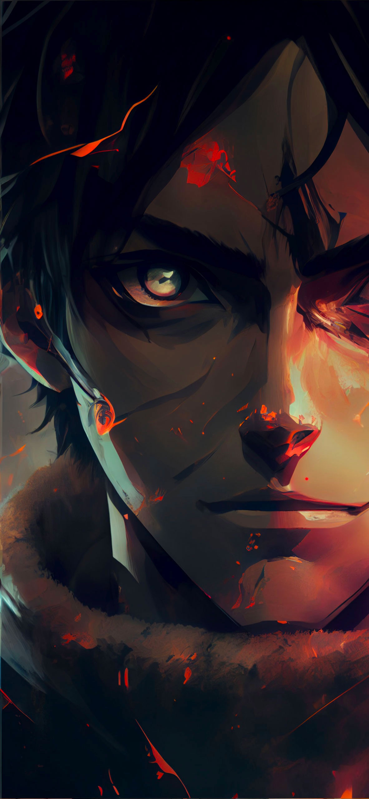 AOT Eren Yeager Face Art Wallpaper on Titan Wallpaper
