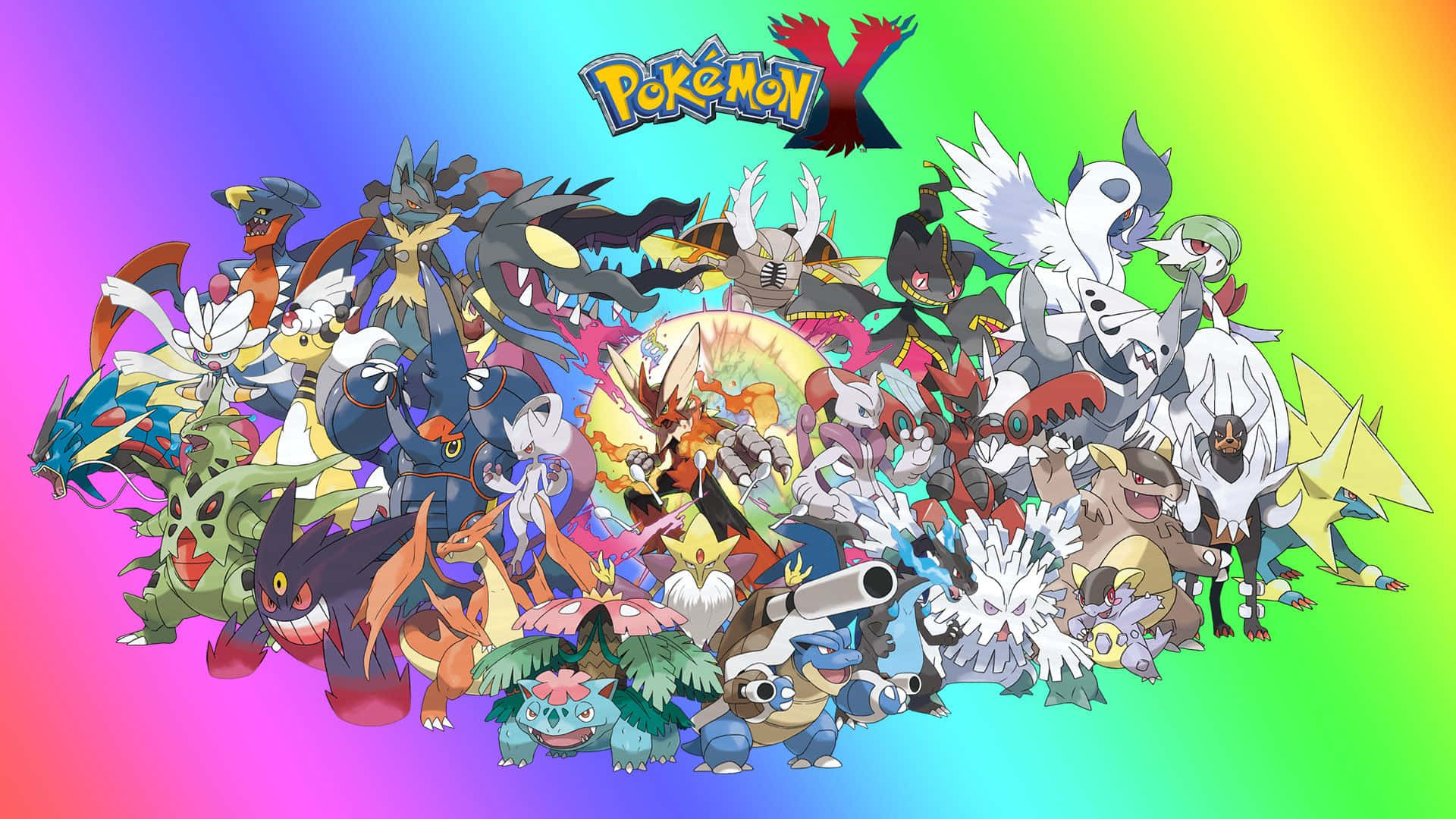 Download Every Legendary Pokemon Rainbow Background Wallpaper