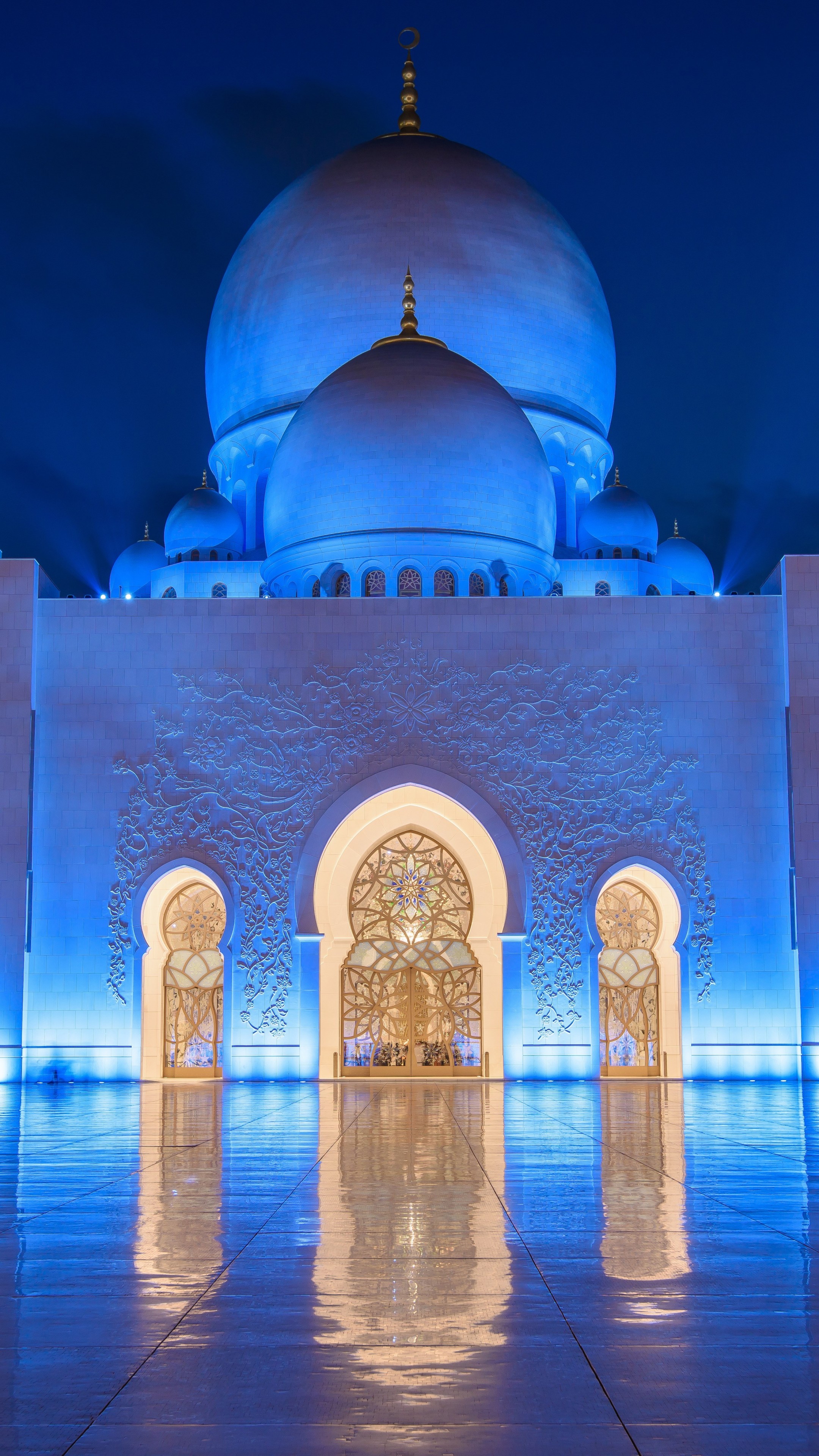 Wallpaper Sheikh Zayed Mosque, Abu Dhabi, night, 8k, Architecture