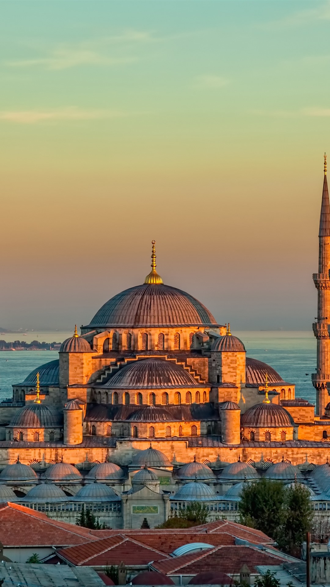 Turkey, Istanbul, Mosque, Sea, Sunset 1125x2436 IPhone 11 Pro XS X Wallpaper, Background, Picture, Image