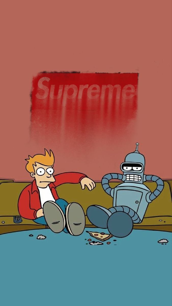 Supreme Street Wear (Futurama). Futurama, Supreme logo, iPhone wallpaper