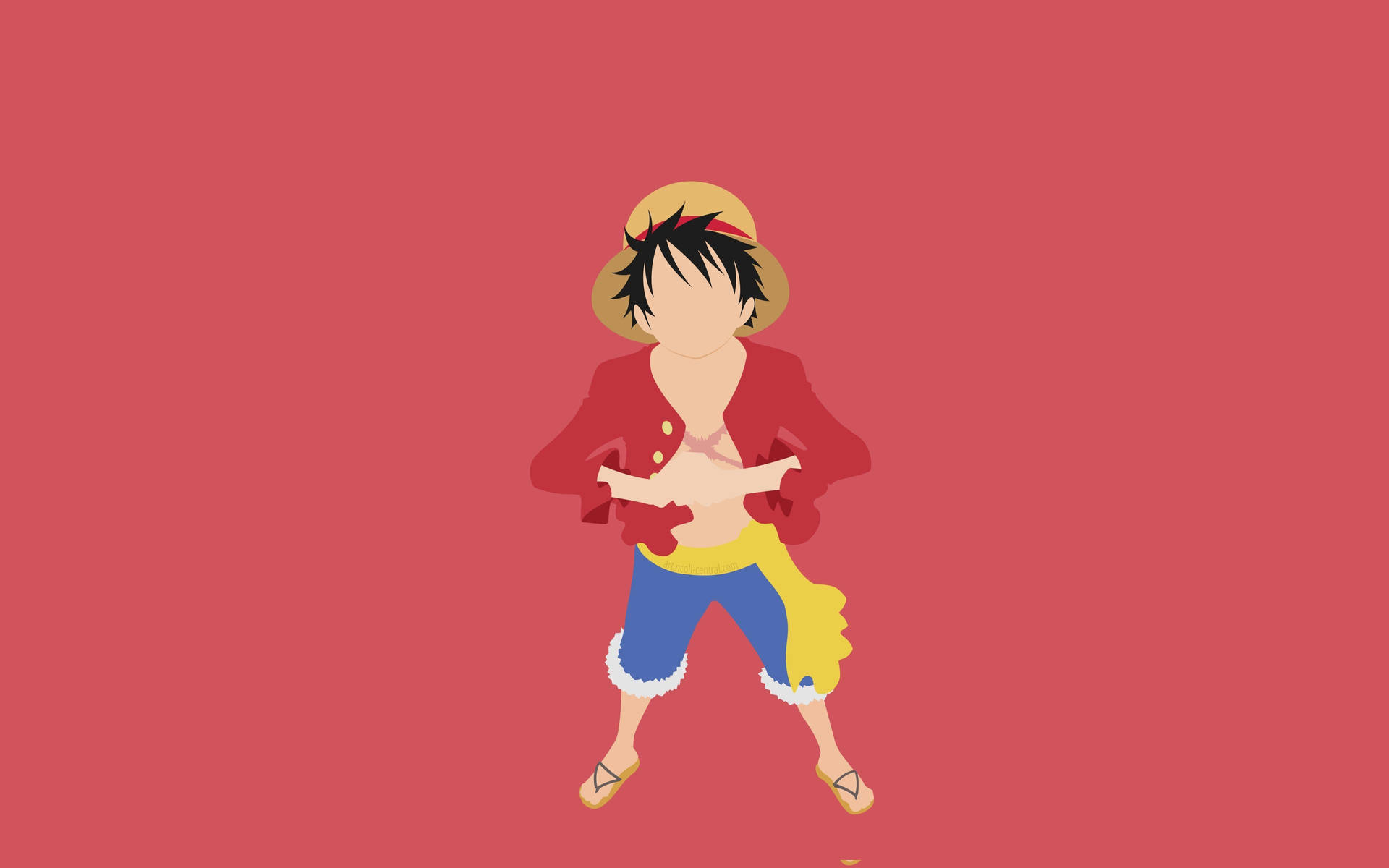 Download Luffy 4k Minimalist Vector Art Wallpaper