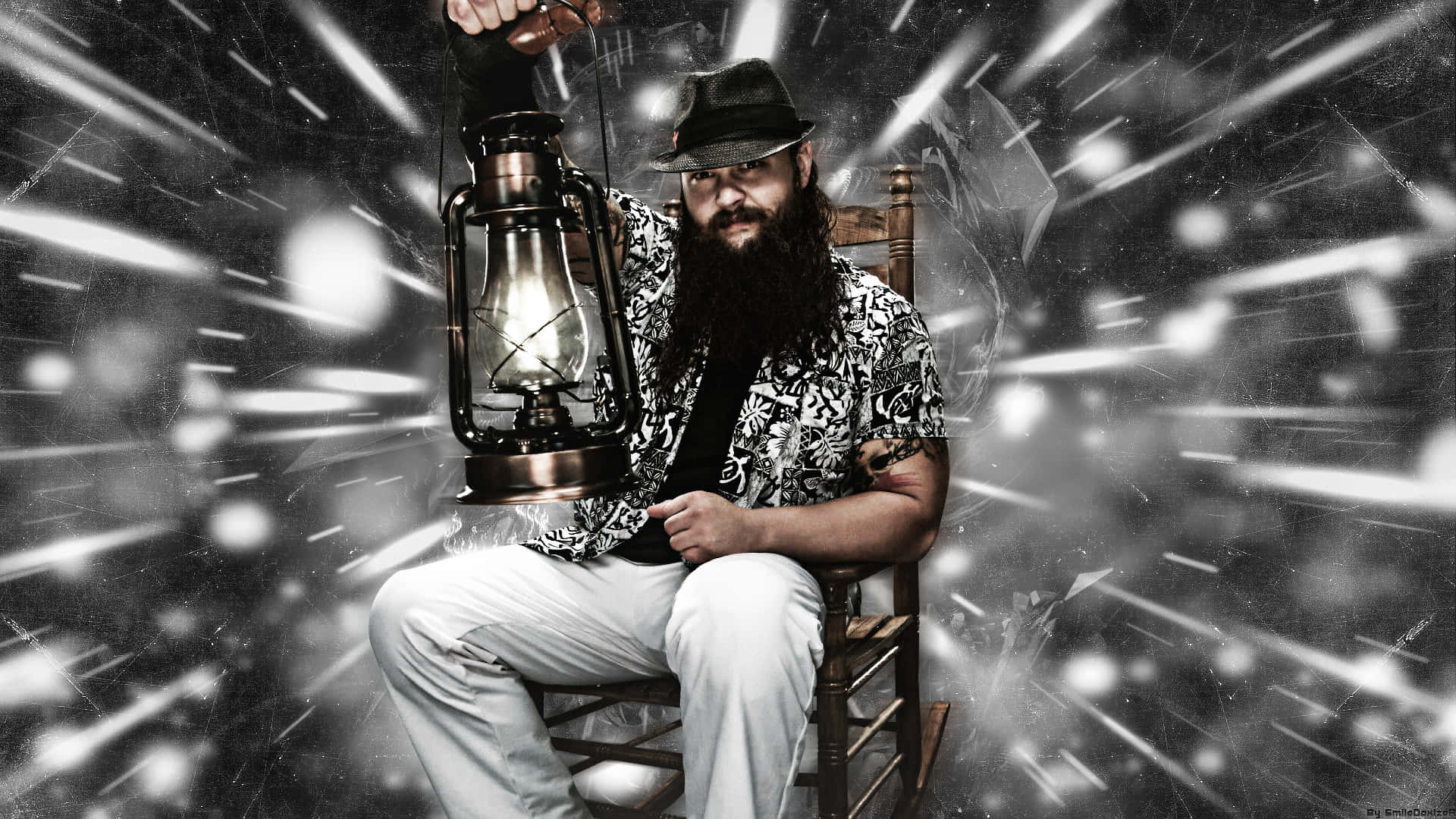 Download Bray Wyatt Wwe Wrestler Night Lamp Digital Art Wallpaper