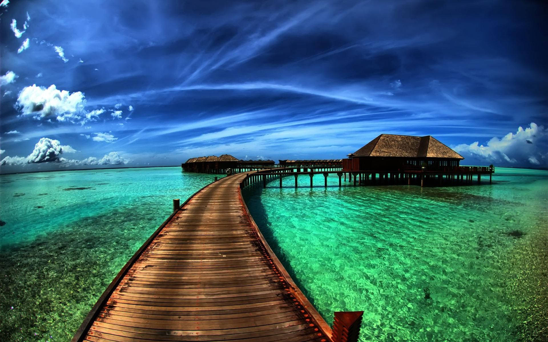 Download Blue Green Maldives Beach Wallpaper