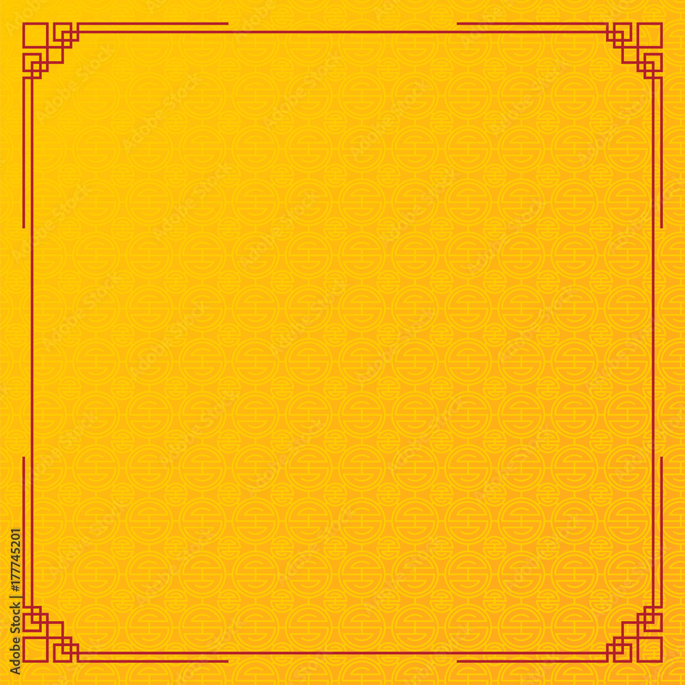 chinese new year background, abstract oriental wallpaper, yellow circle pattern inspiration, vector illustration Stock Vector