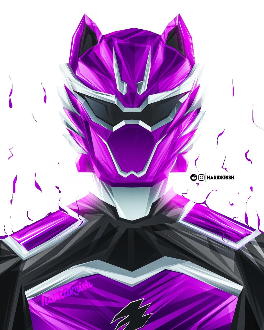 My third Power Rangers portrait artwork. This is Wolf ranger from Jungle Fury