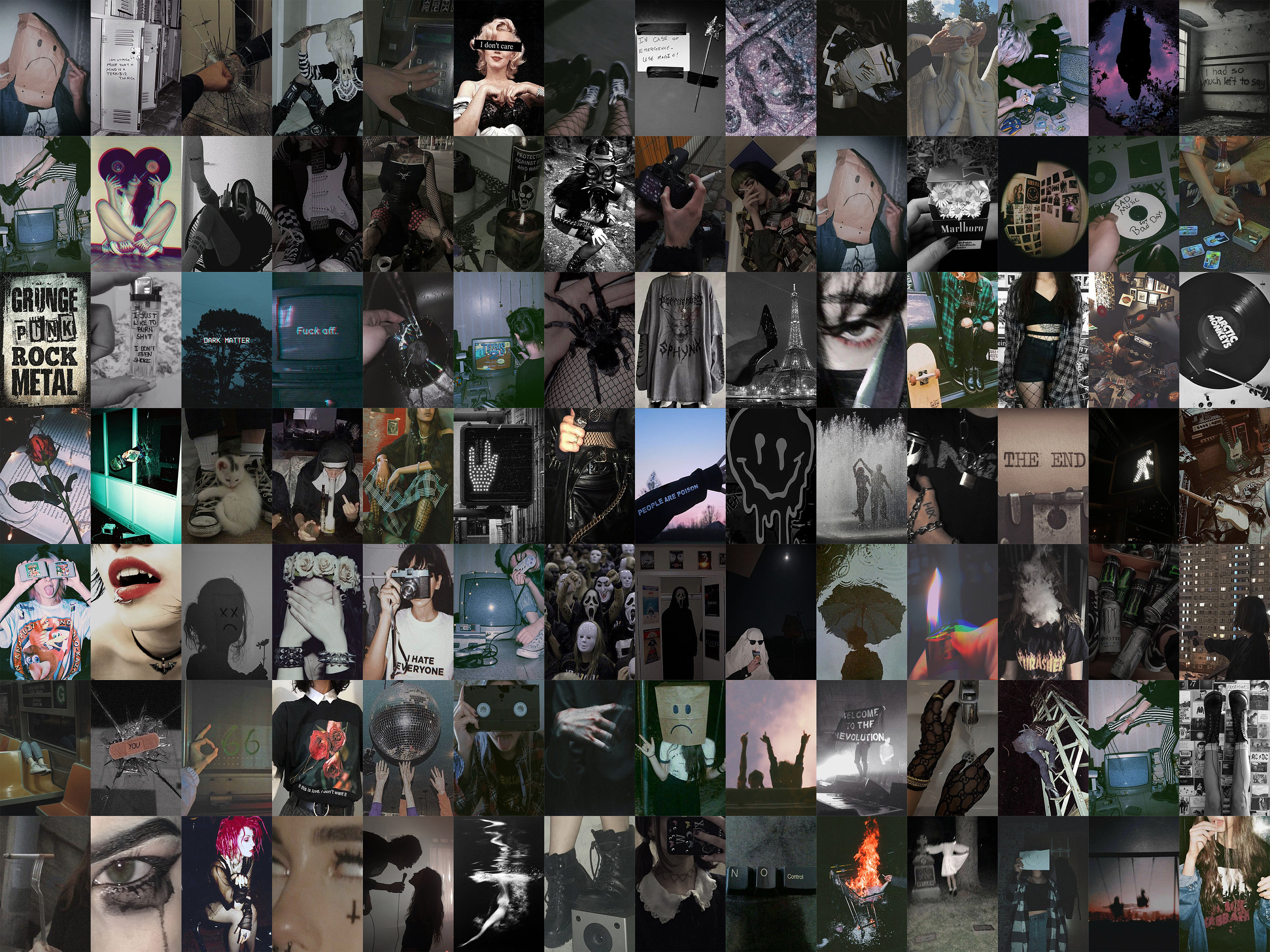PCS Grunge Wall Collage Kit Boujee Black Grunge