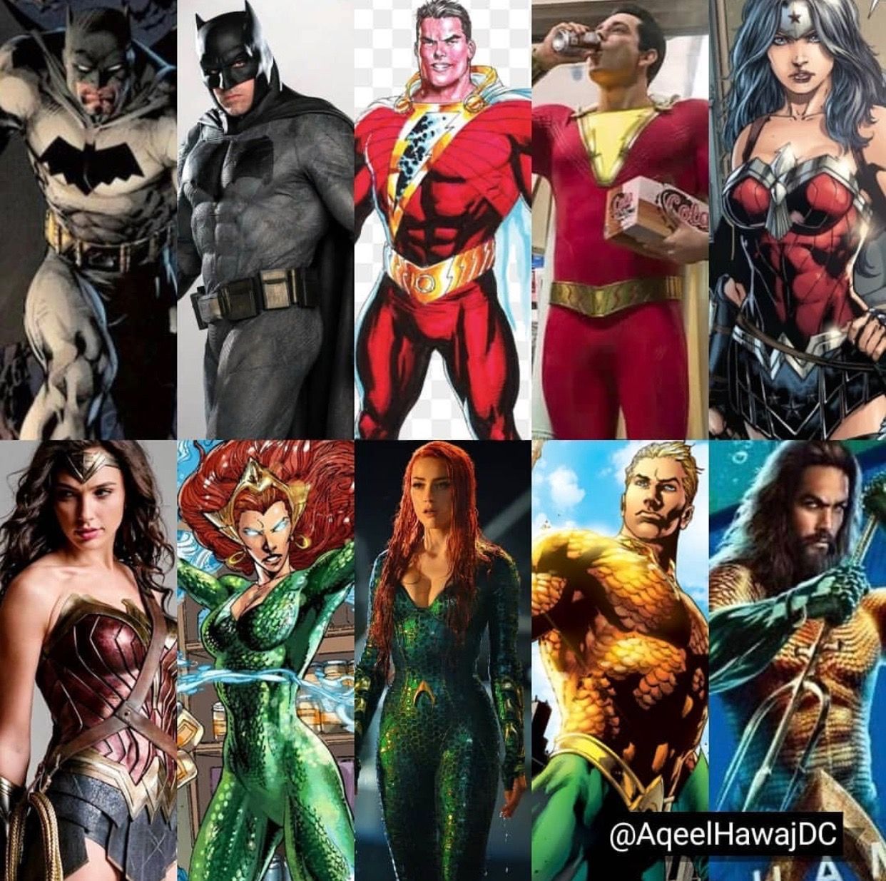 Batman •SHAZAM! The Superhero •Wonder Woman • Mera• Aquaman. Dc comics heroes, Superhero comic, Comic movies