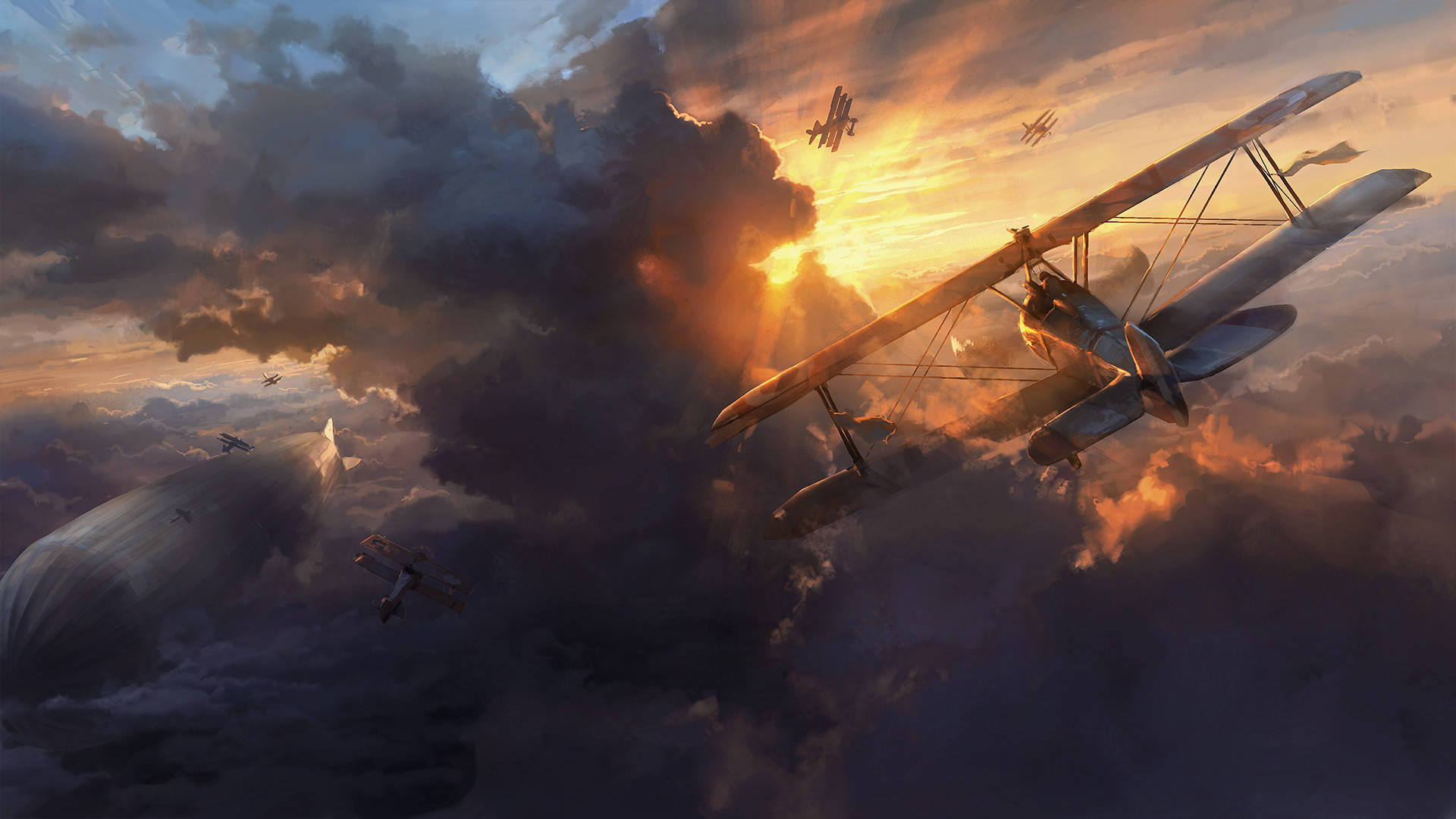 Download War Planes Flying In Battlefield Wallpaper