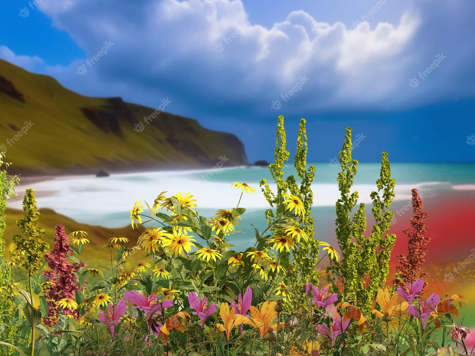 Flores mar Image. Free Vectors, & PSD