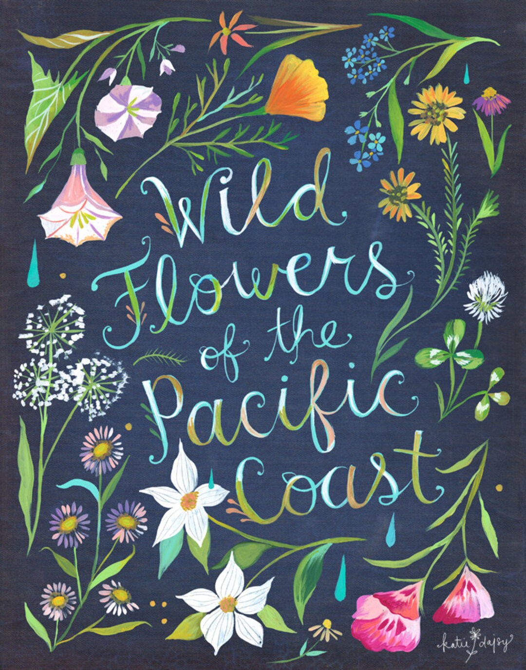 Wildflowers of the Pacific Coast Art Print Botanical